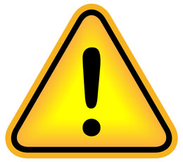 Exclamation danger sign